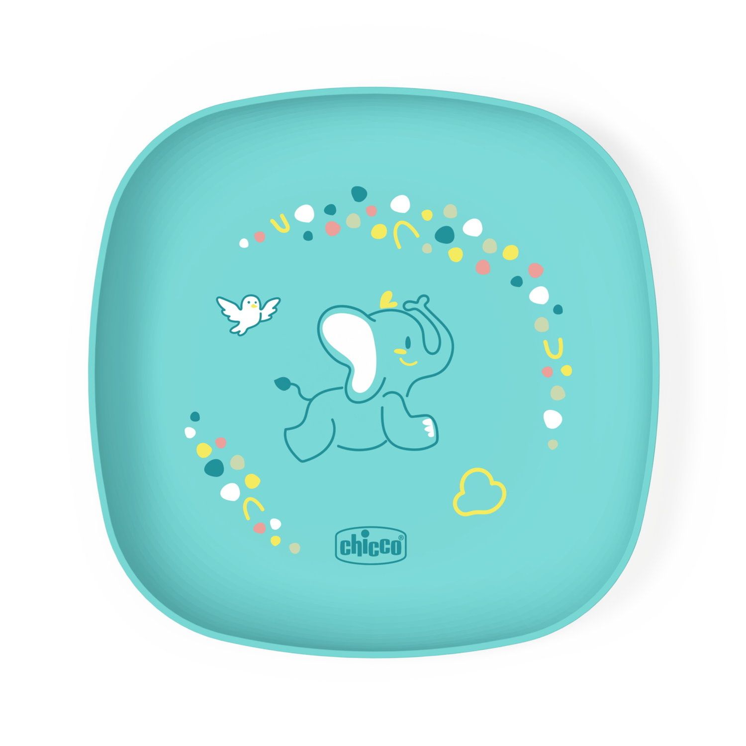 Set piatto piano e ciotola 12m+ azzurro - chicco - Chicco