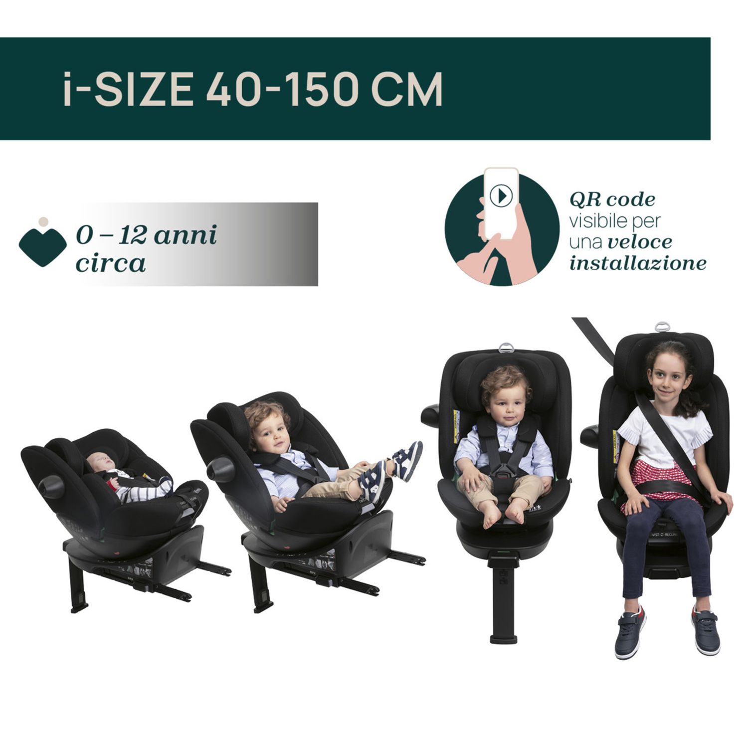 Seggiolino auto everone i-size (40-150 cm) - chicco - Chicco