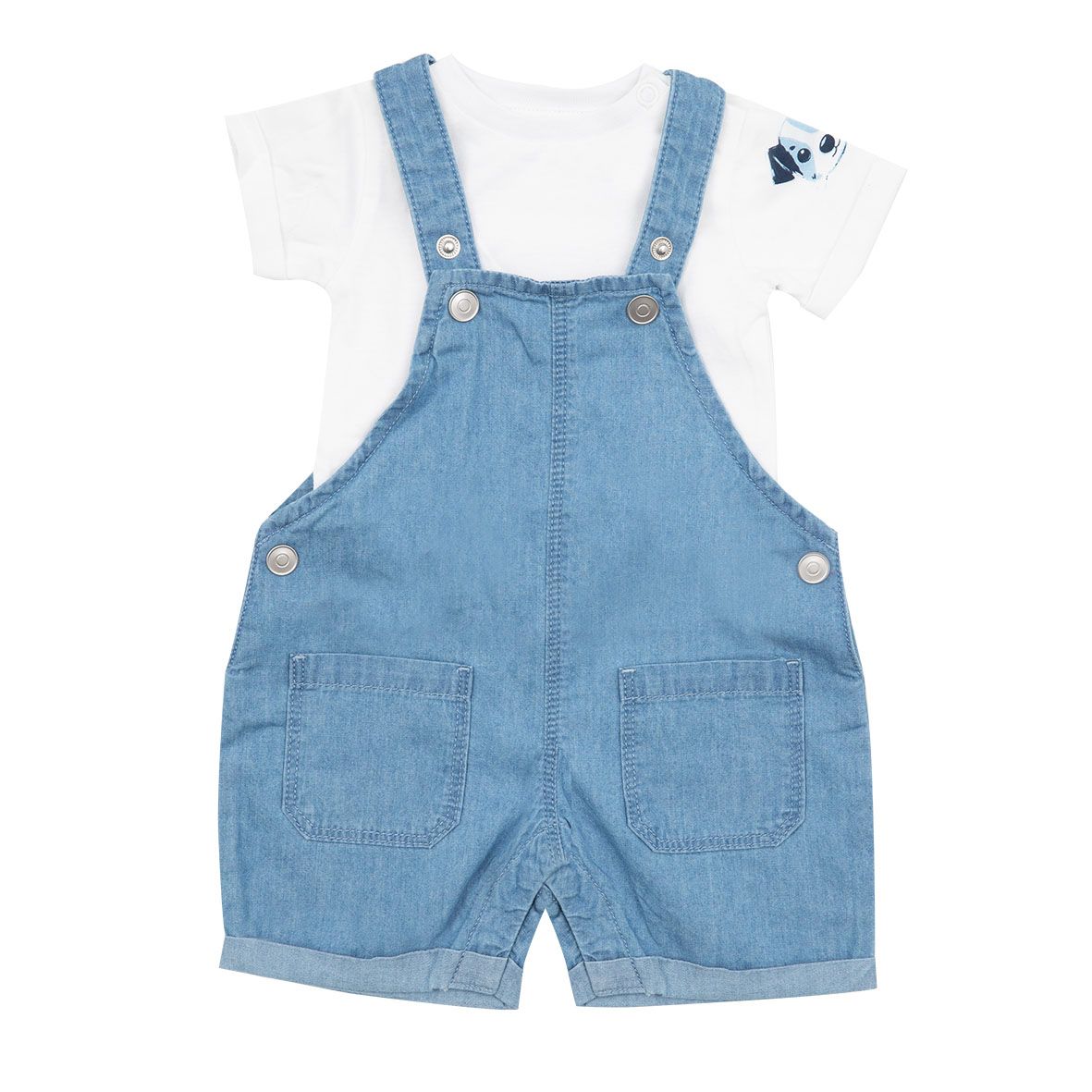 Completo bimbo body + salopette denim - Mawi
