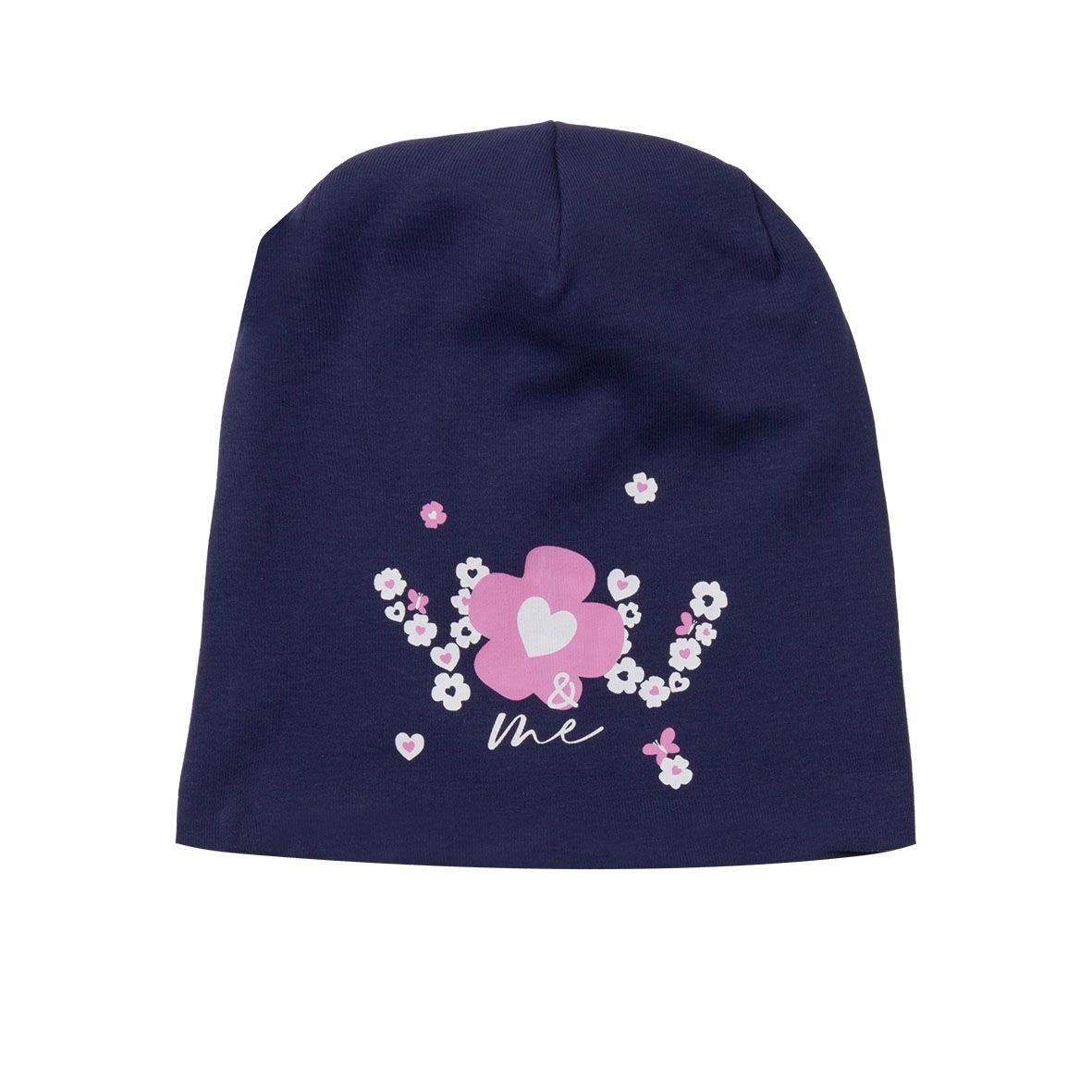 Berretto blu bambina stampa fiore - Mawi