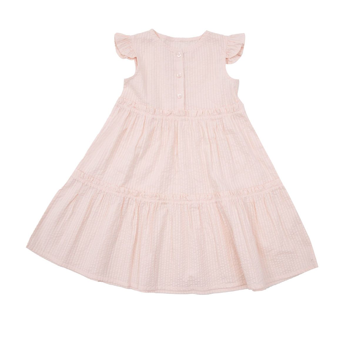 Abito a bottoni bimba giromanica rosa - Mawi