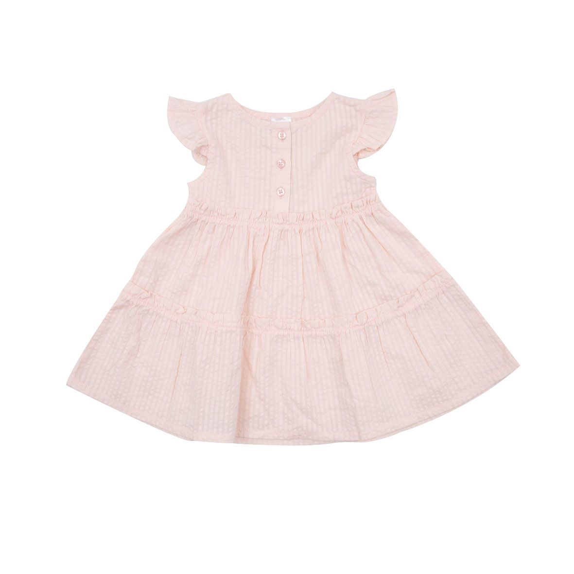 Abito a bottoni bimba giromanica rosa - Mawi