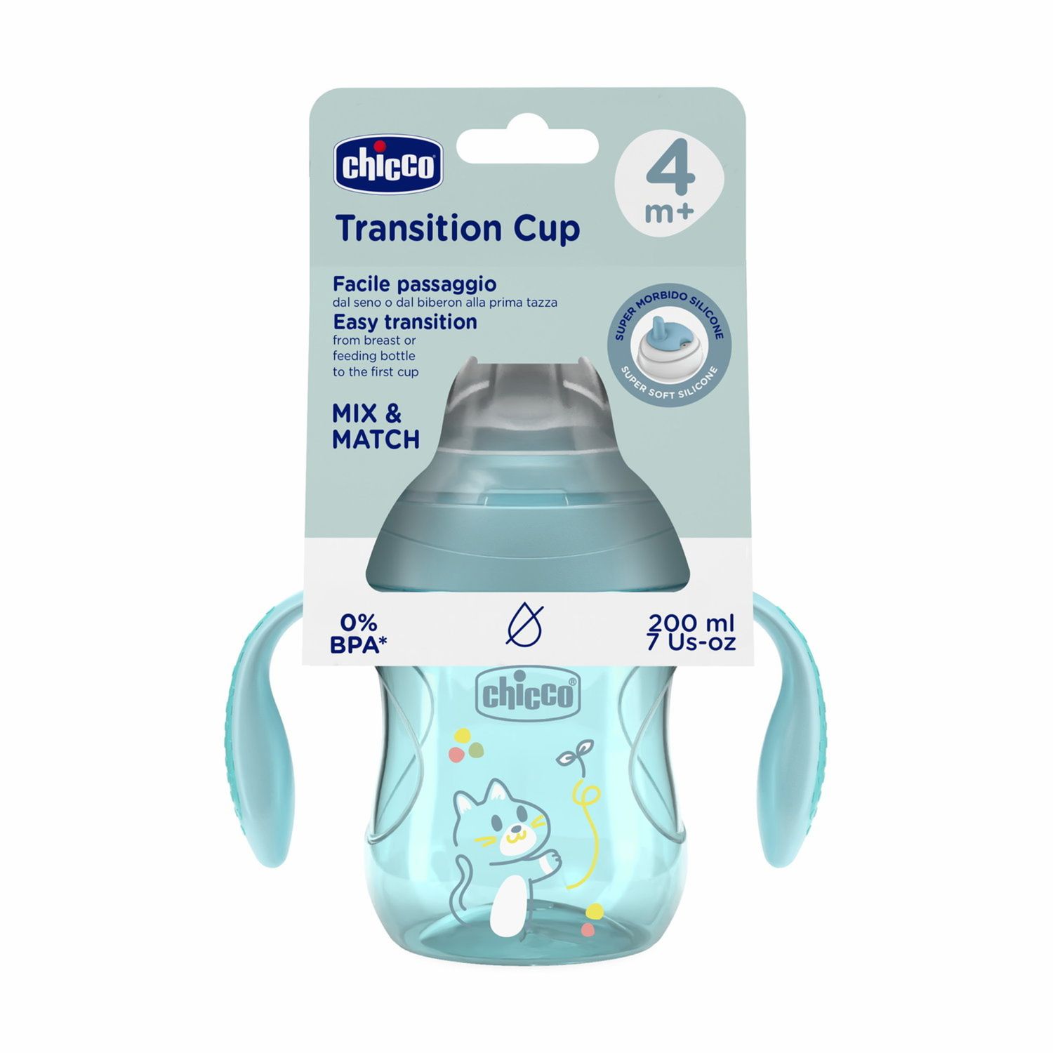 Tazza transition 4m+ azzurra - chicco - Chicco