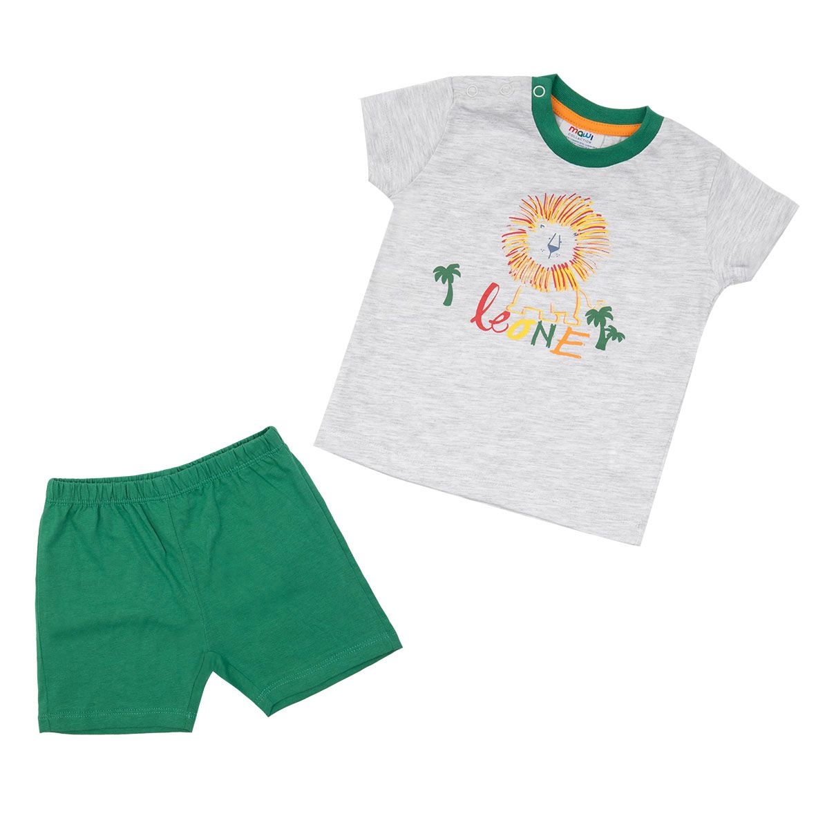 Pigiama estivo due pezzi bimbo grigio/verde - Mawi