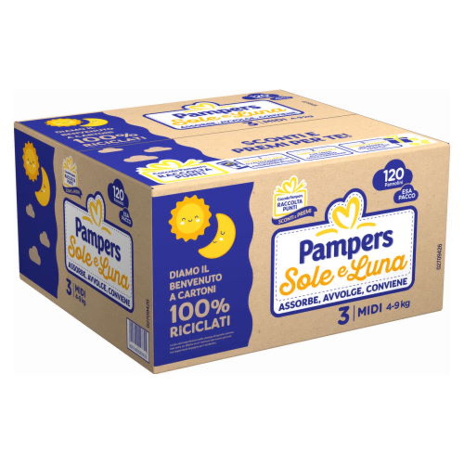 Pannolino sole&amp;luna esapack (tg 3) midi 120pz - pampers - Catalogo Pampers