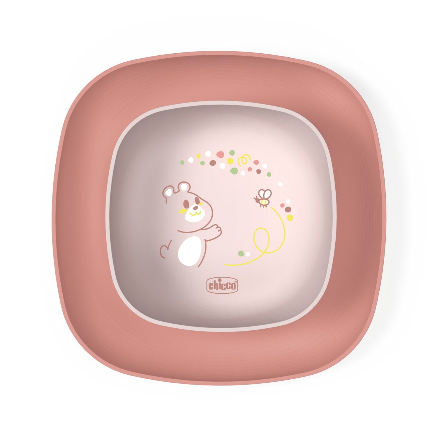 Set piatto piano e ciotola 12m+ rosa - chicco - Chicco