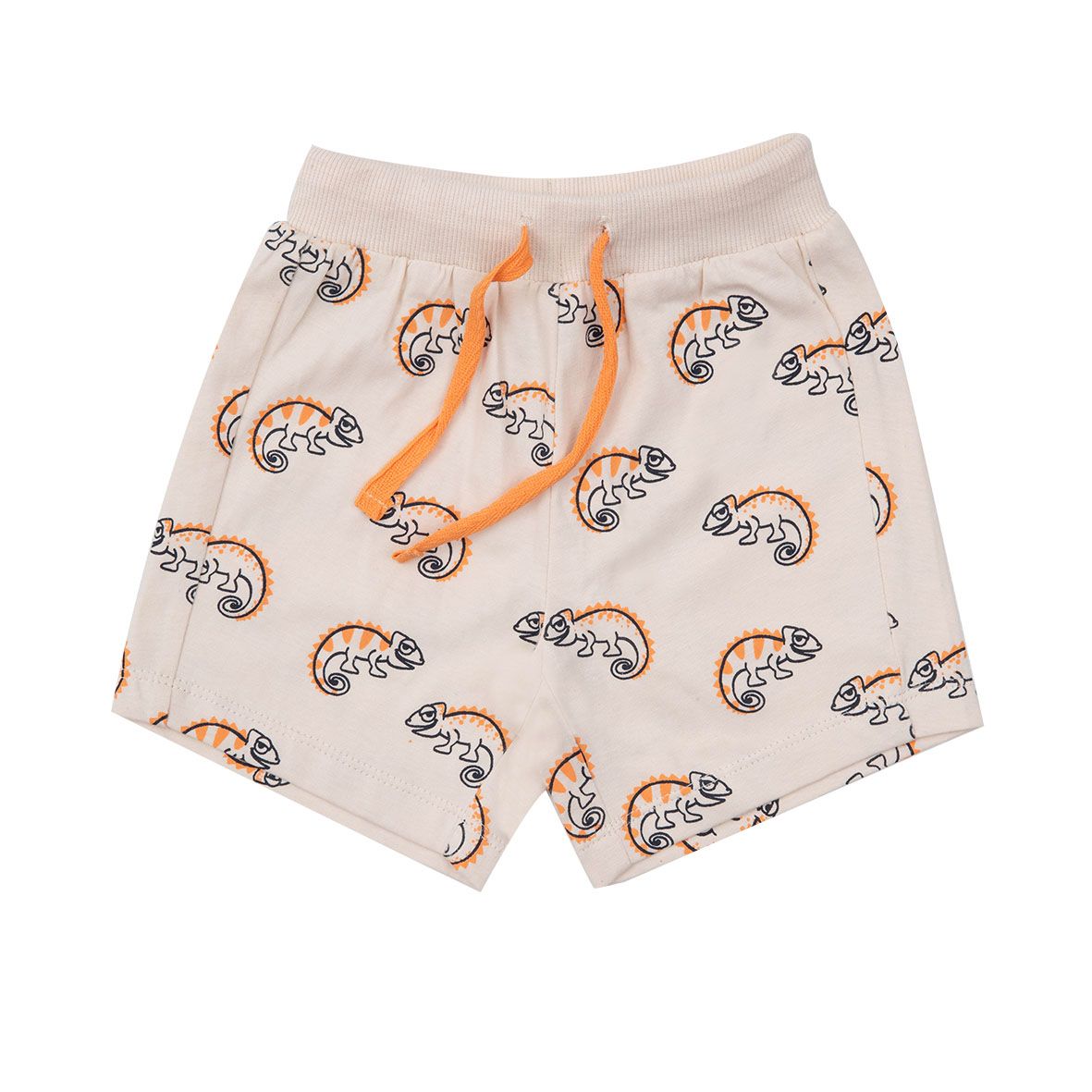 Short bimbo jersey beige/arancio stampato - Mawi