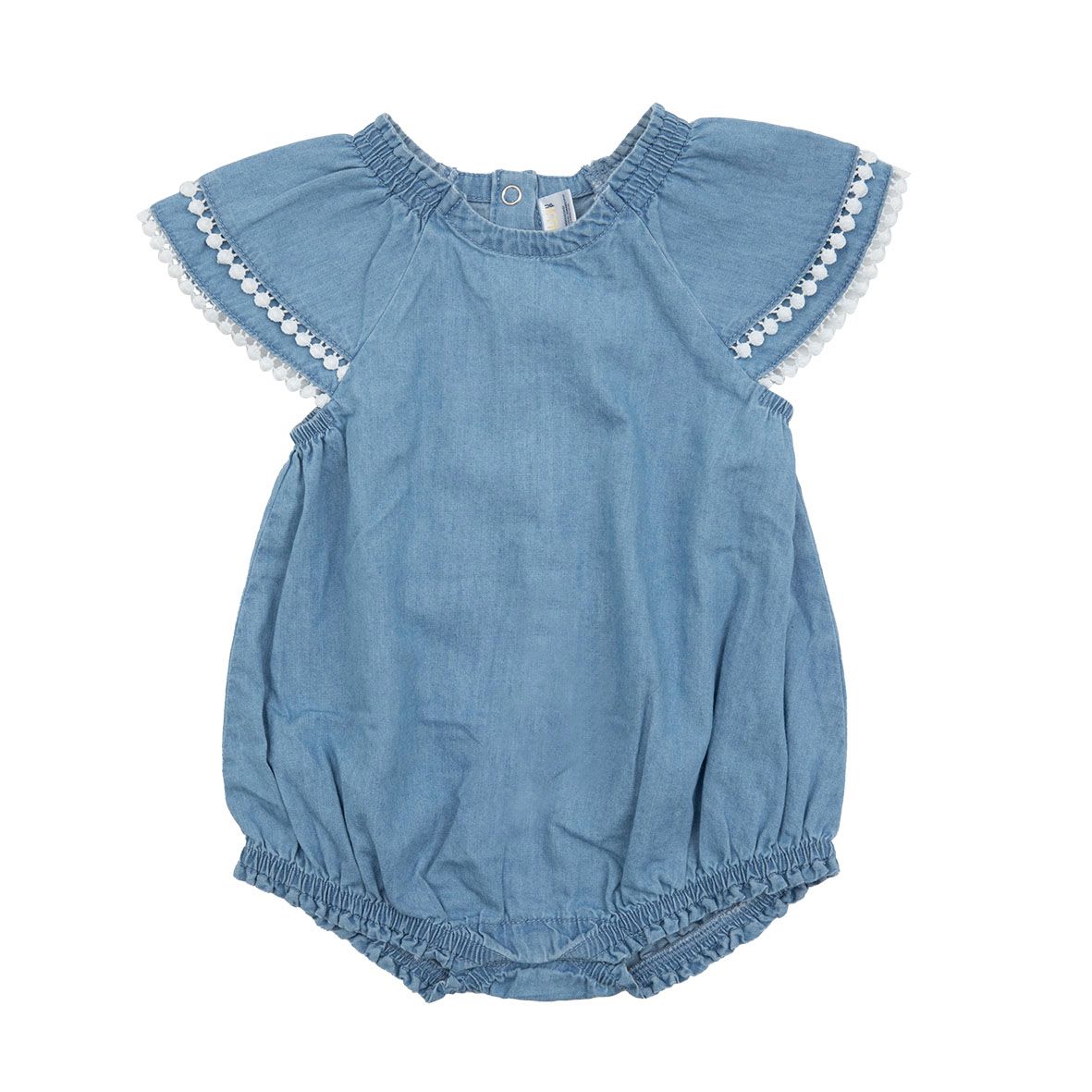 Tutina mezza manica pagliaccetto bimba blue denim - Mawi