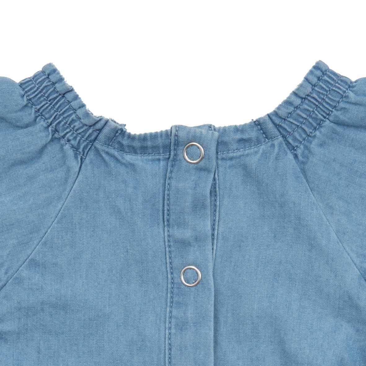 Tutina mezza manica pagliaccetto bimba blue denim - Mawi