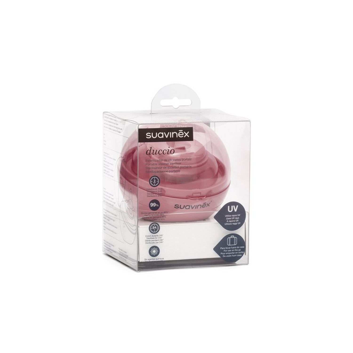 Sterilizzatore per ciuccio duccio lo sterilizzaciuccio rosa - suavinex - Suavinex