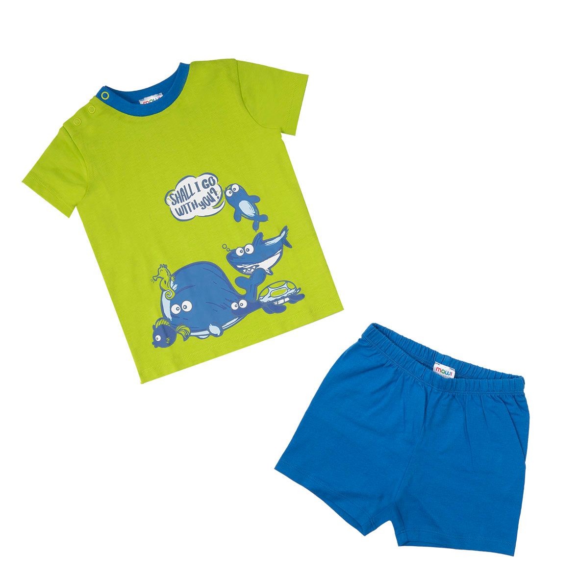 Pigiama estivo due pezzi bimbo verde/azzurro - Mawi