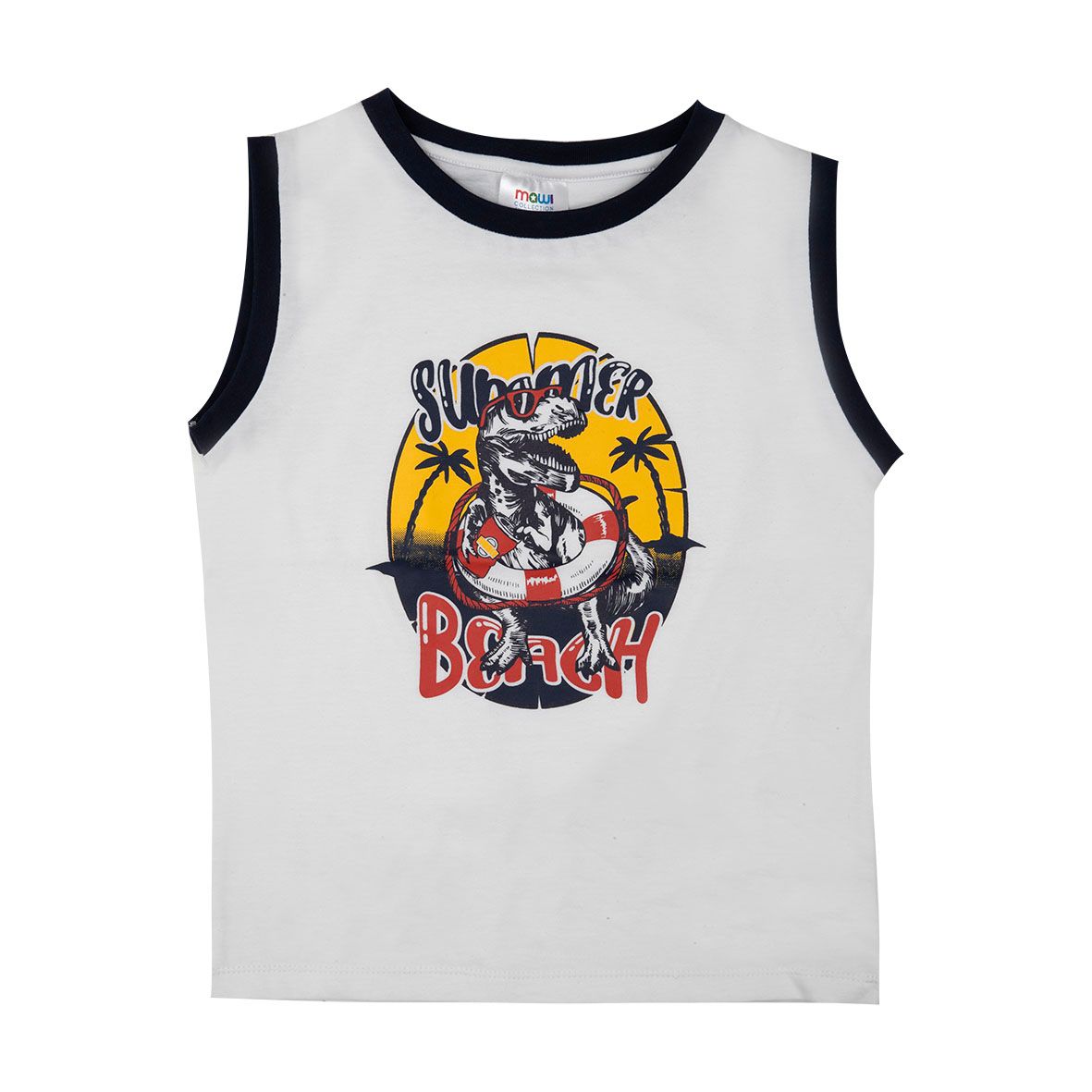 Canotta jersey bianca stampata - Mawi