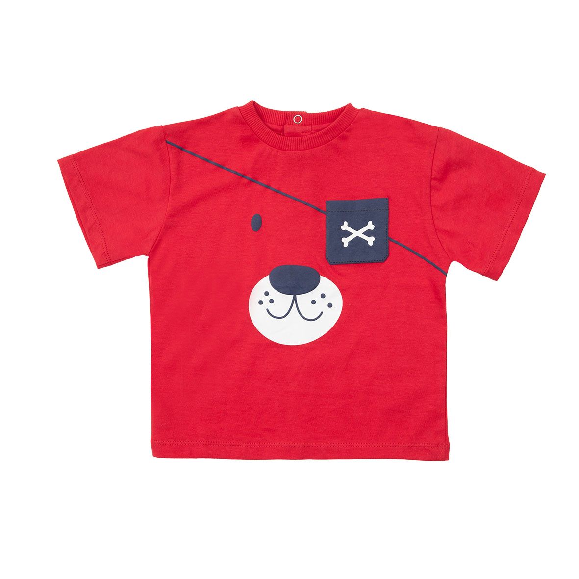 T-shirt bimbo rossa stampata - Mawi