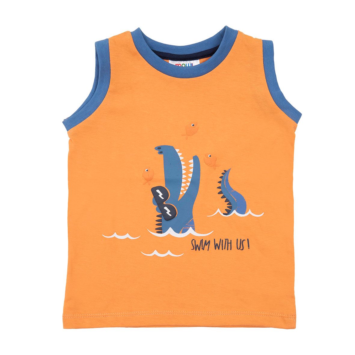 Canotta jersey arancione stampata - Mawi