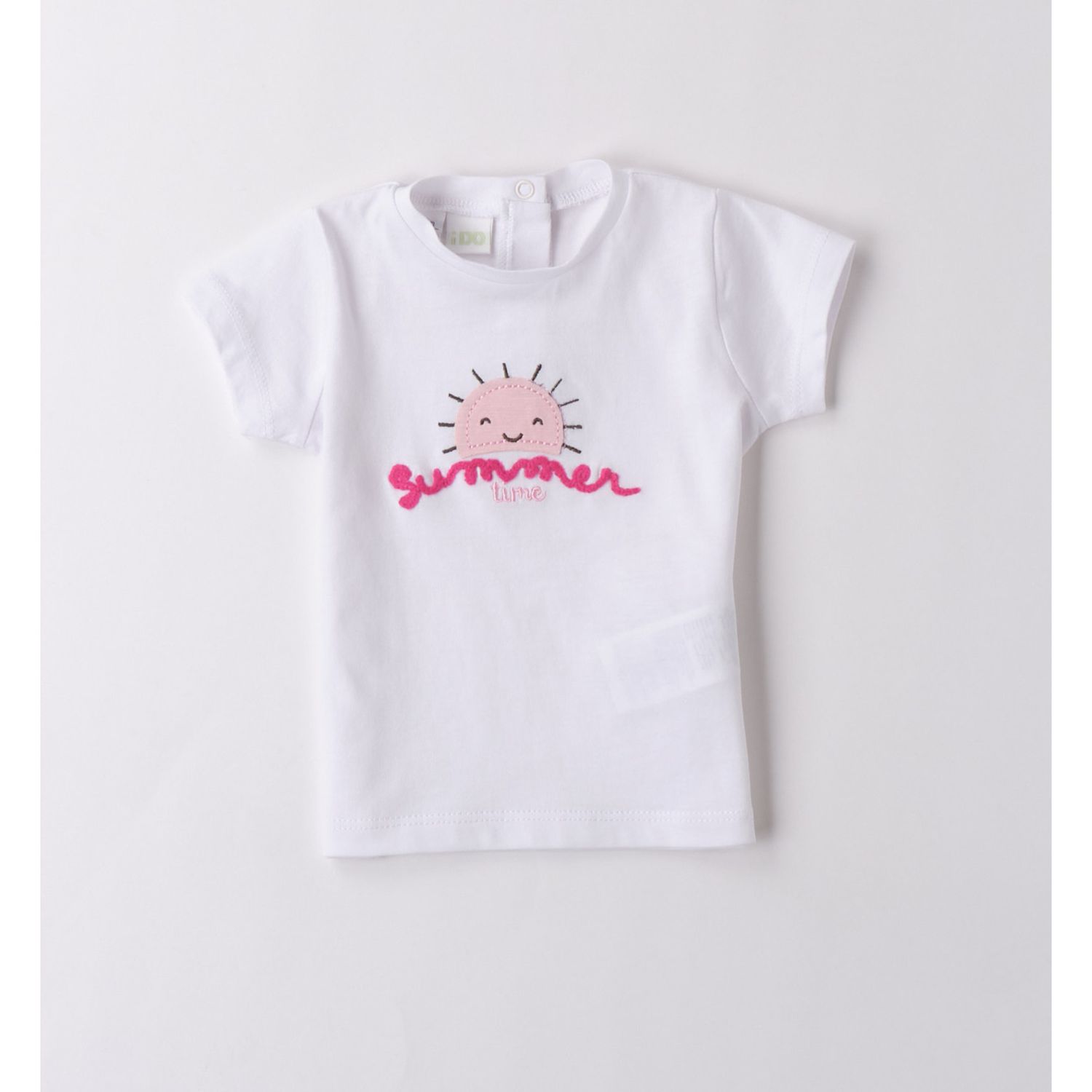 Tee shirt bianca ricamo summer - IDO