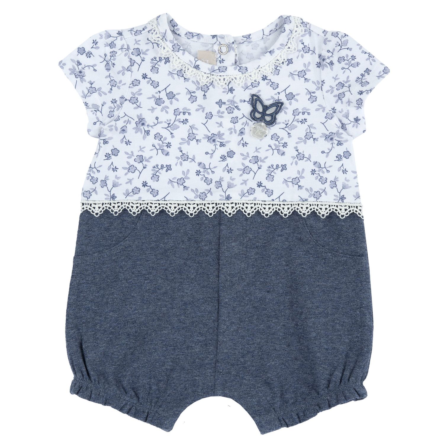 Pagliaccetto elegante, in cotone, apertura sulla schiena e a patello - Chicco