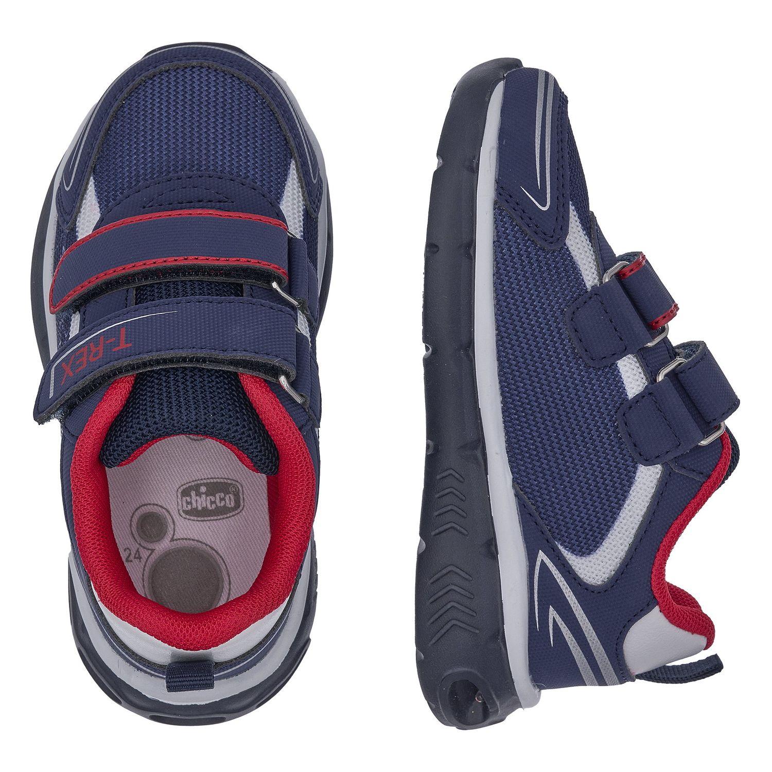 Sneaker con luci colorate nella suola e doppio strappo - Chicco