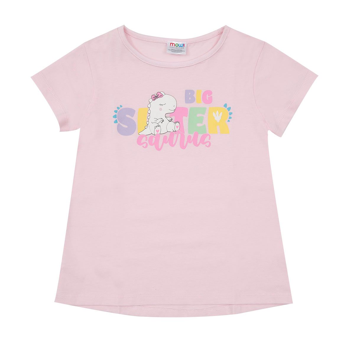 T-shirt jersey rosa bimba "big sister" - Mawi