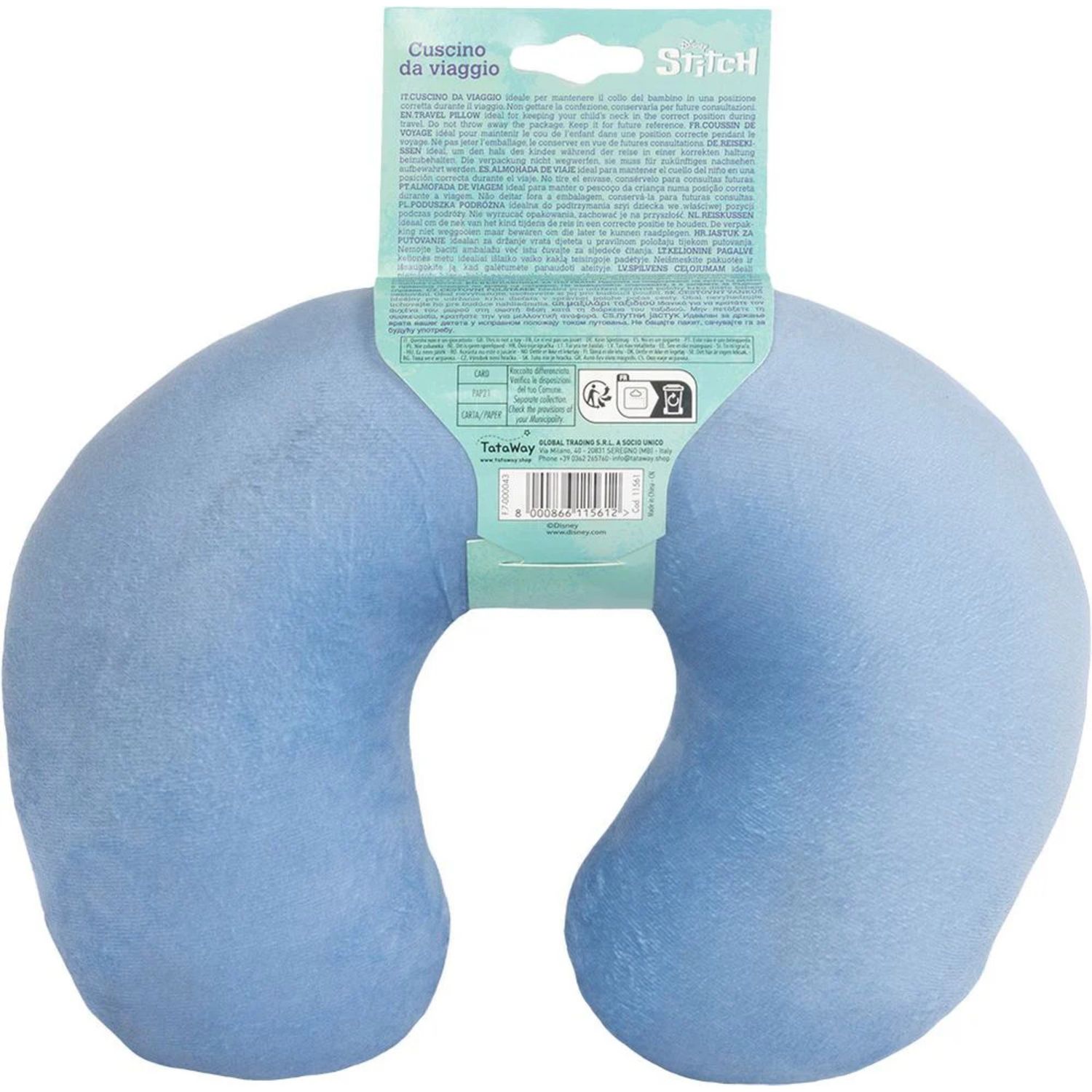 Cuscino da viaggio cervicale per bambini in tessuto  - stitch - Disney