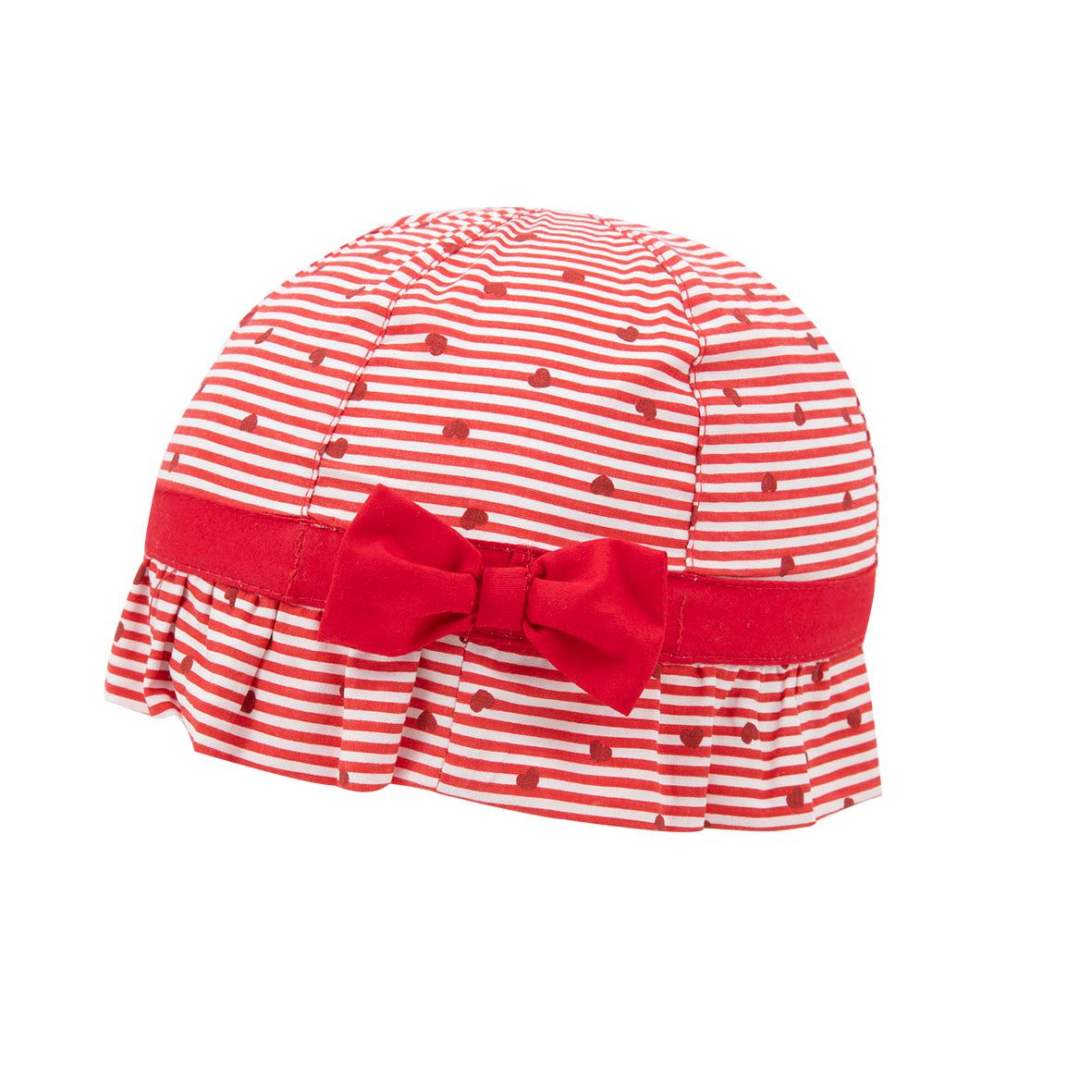 Cuffietta bimba bianco/rossa rigata - Mawi