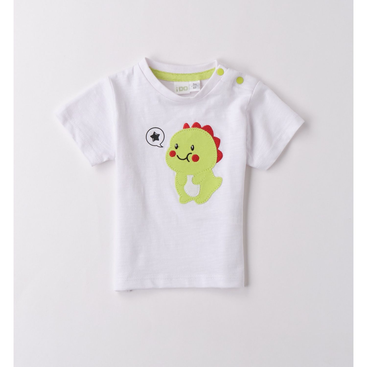 Tee shirt bianca applicazione dino - IDO