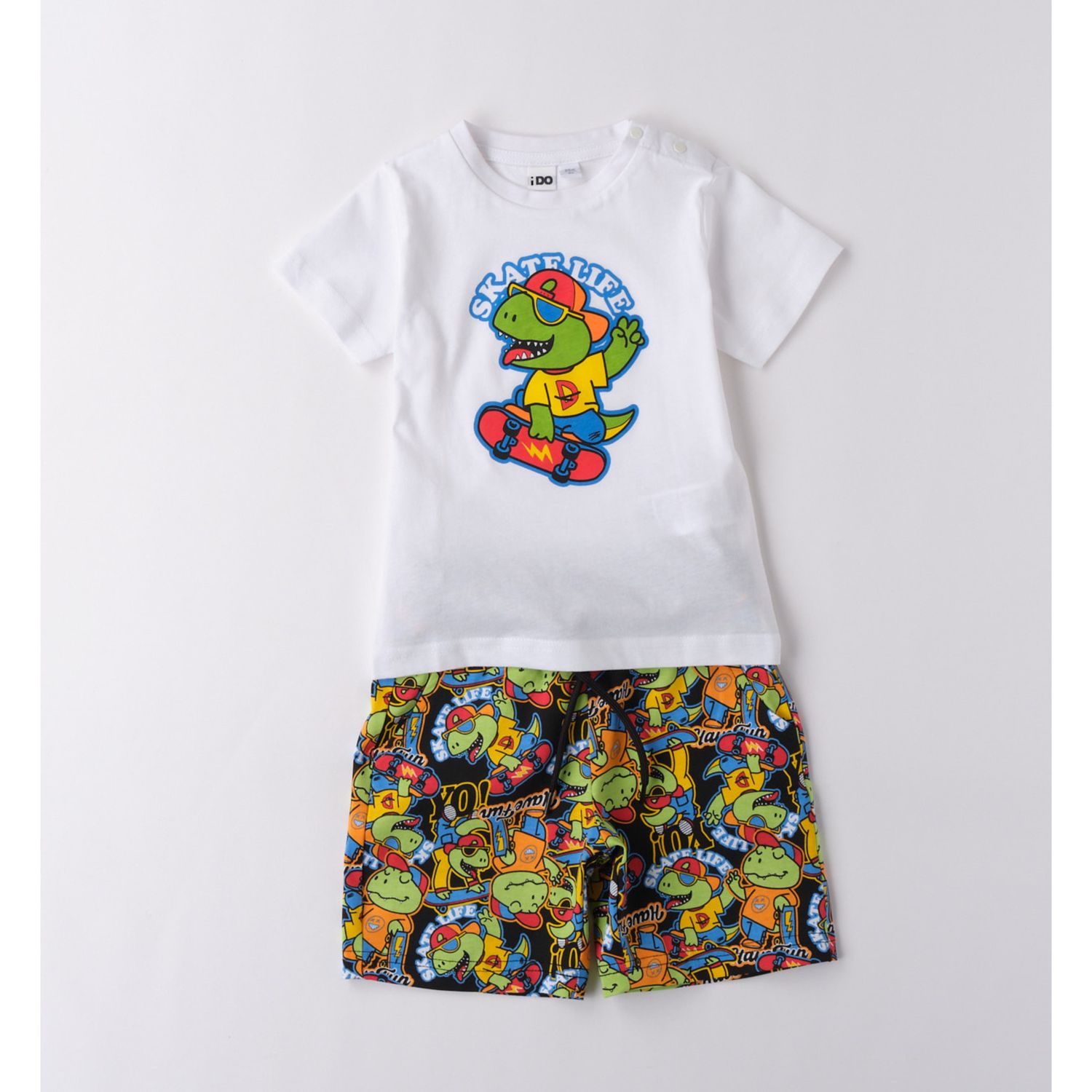 Completo corto short fantasia multi + ts bianca dino - IDO