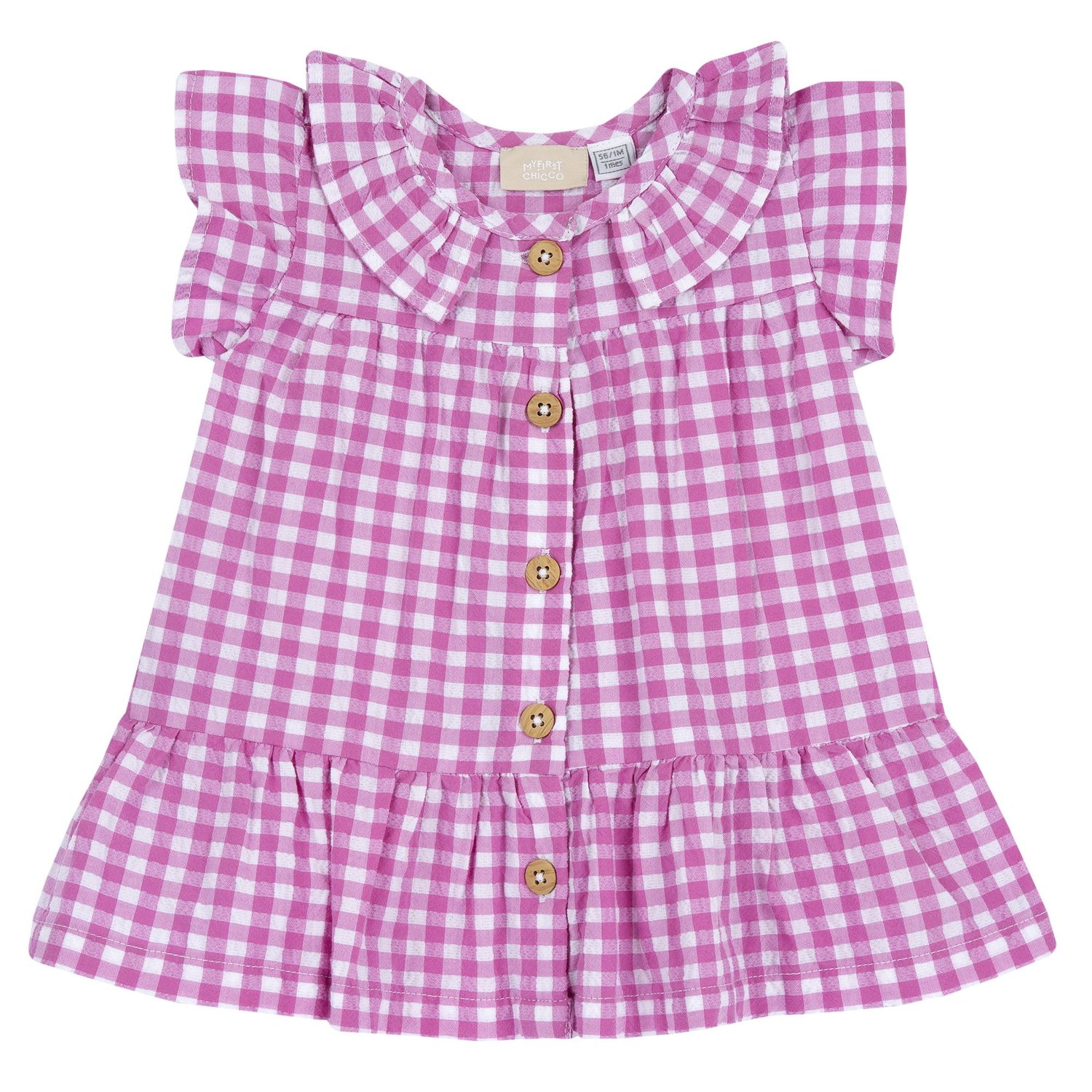 Vestito a maniche corte rosa, in cotone - Chicco