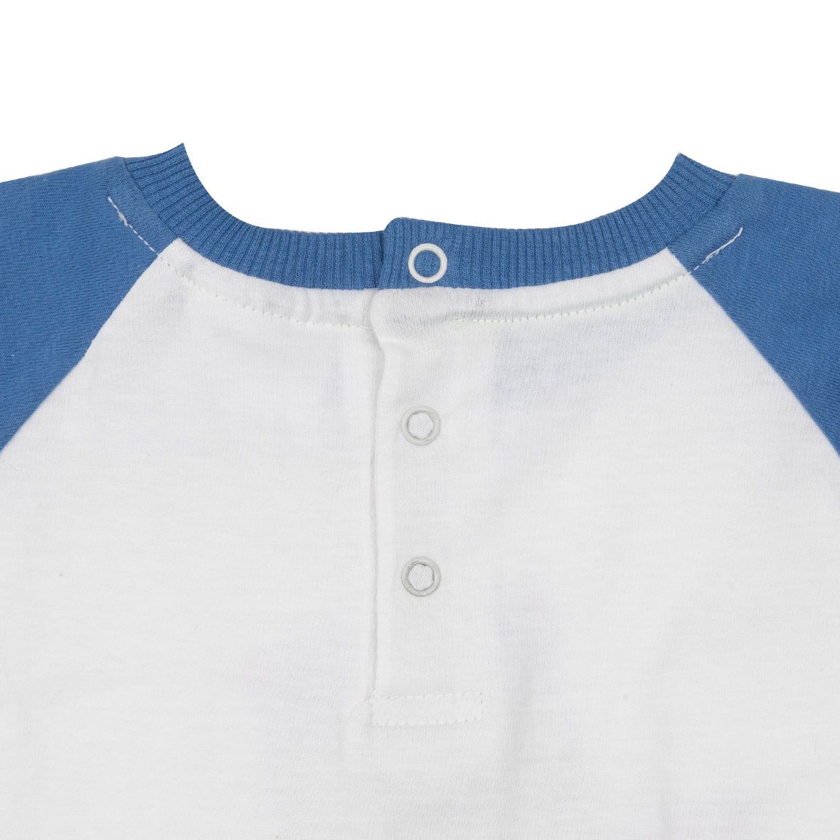 T-shirt bicolor bianco/blu bimbo stampata - Mawi