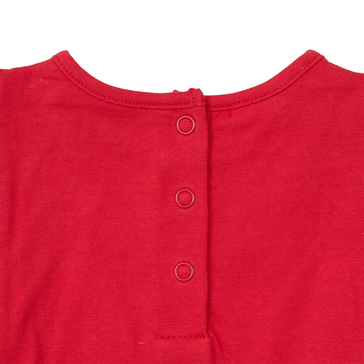 Set 2 pezzi t-shirt giromanica e gonna bimba bianco/rosso - Mawi