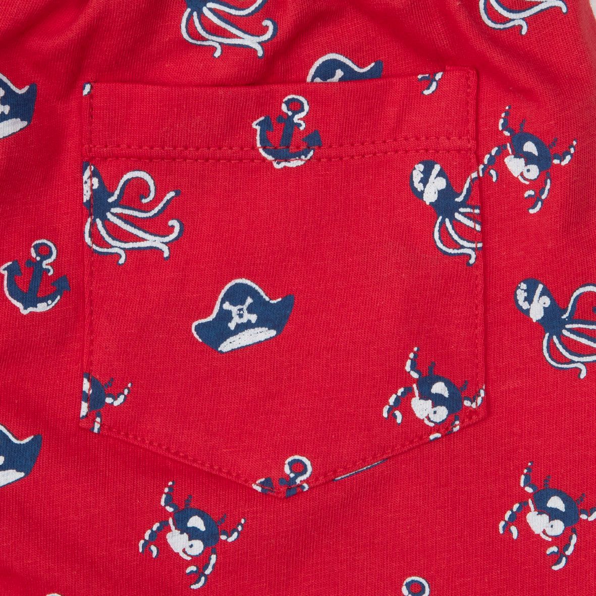 Pantaloncino jersey bimbo rosso stampato - Mawi