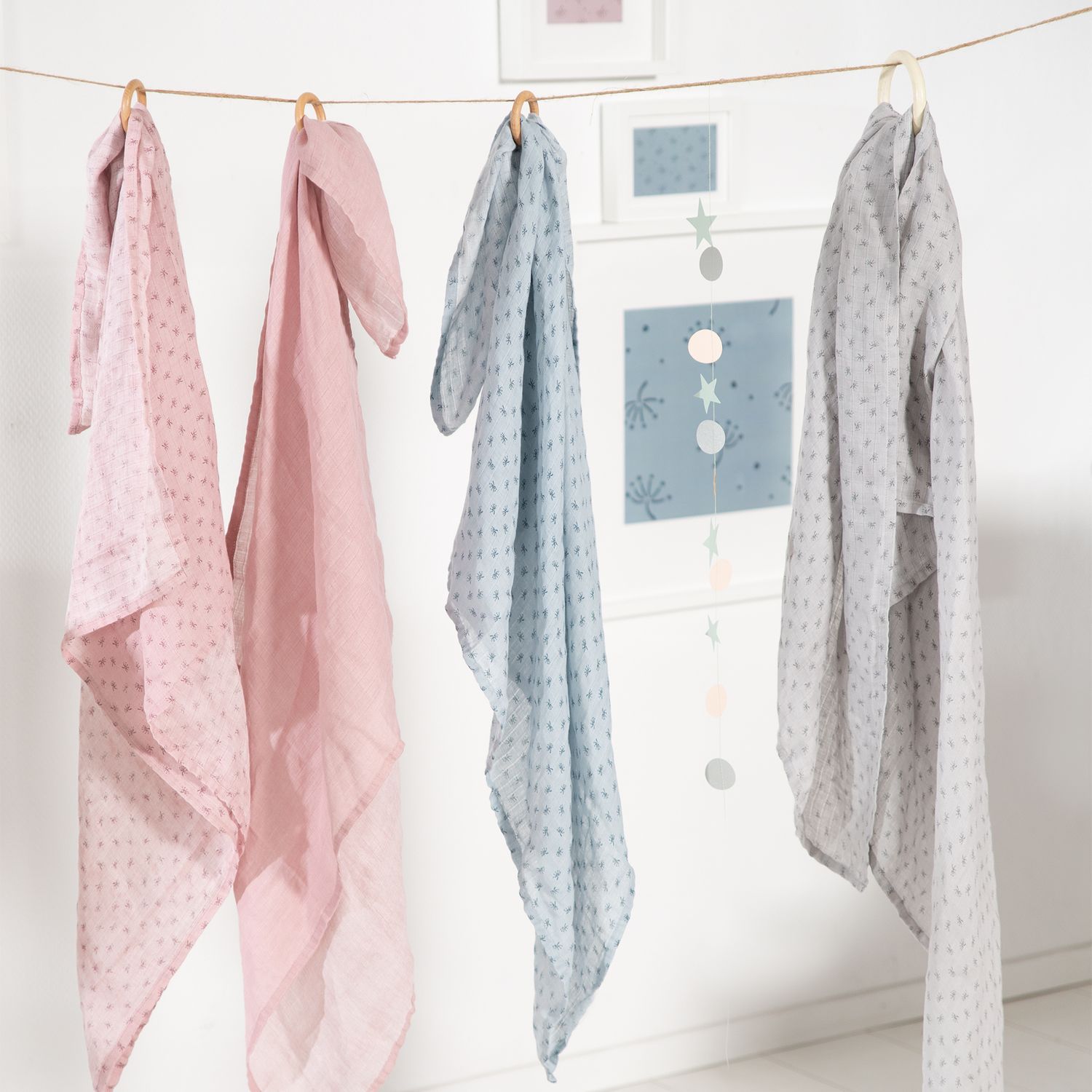 Set 2 pcs tenda mussola 120x120 pink  - roba - ROBA GMBH