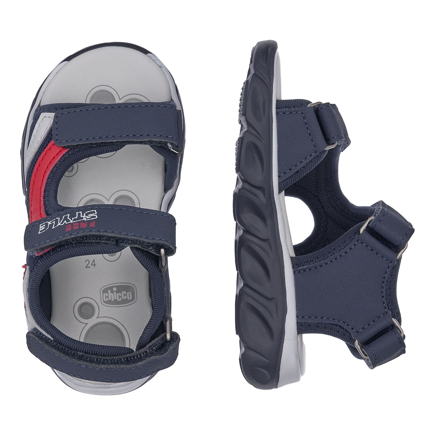 Sandalo bimbo con luci colorate nella suola e triplo strappo - Chicco