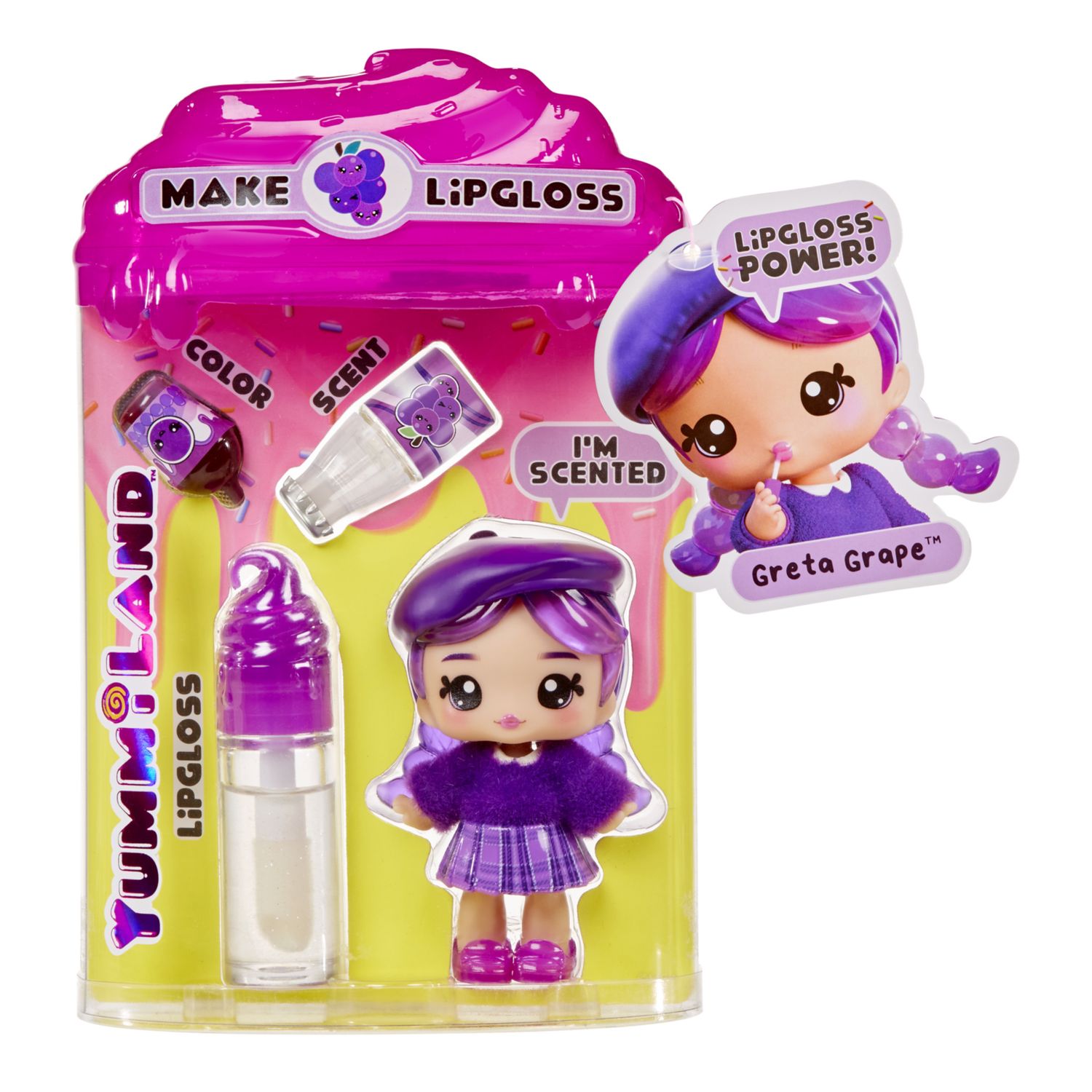 Yummiland lipgloss doll - bambola profumata con kit lucidalabbra fai da te – 6 modelli disponibili separatamente - YUMMILAND