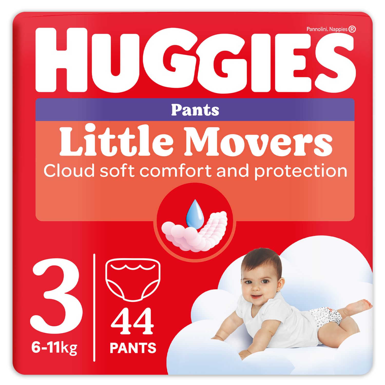 Pannolini little movers taglia 3 pezzi 44 – huggies - Huggies