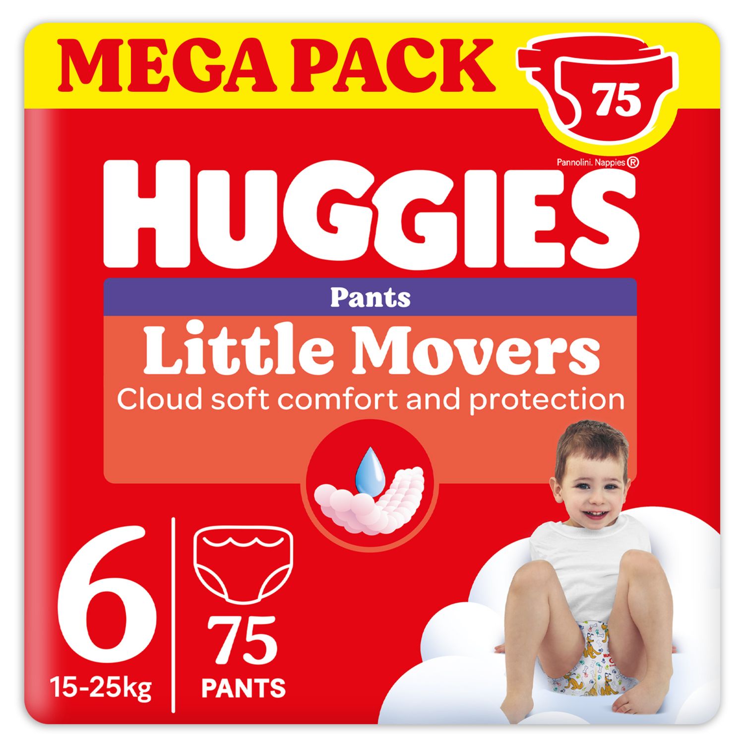 Pannolini little movers mutandina megapack tg.6 - 75 pezzi - huggies - Huggies
