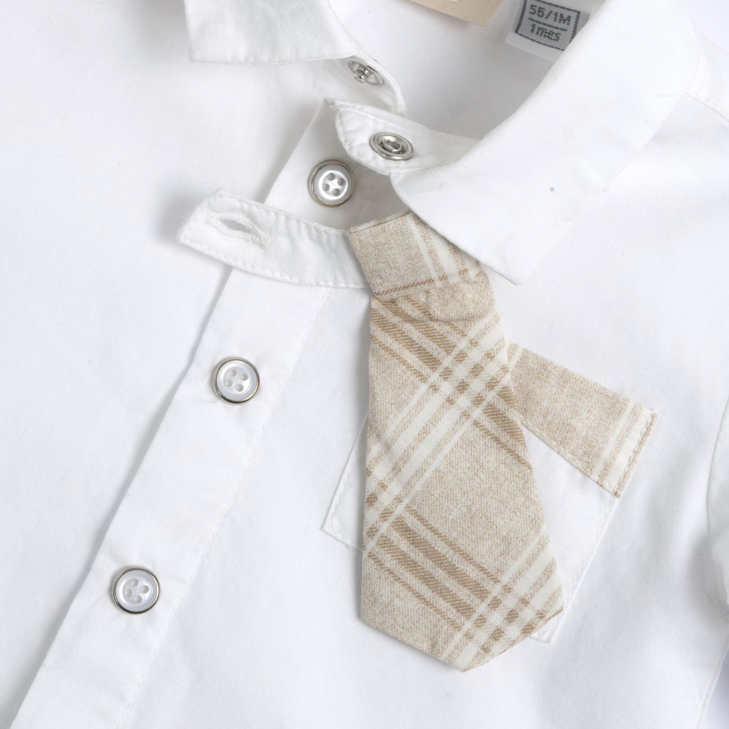 Camicia m/l con cravattino beige - Chicco