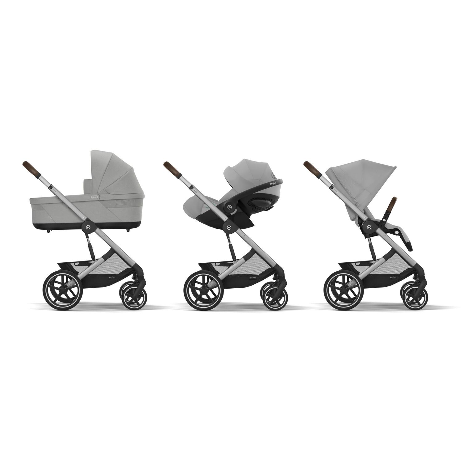 Trio balios  s lux slv stone grey nav cots cloudg pls stone grey+adatt. - cybex - Cybex