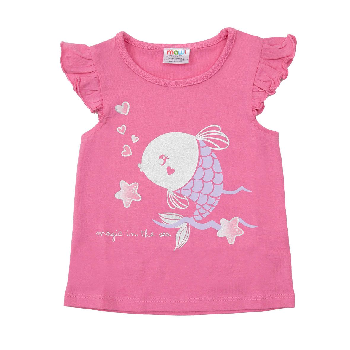 Canotta rosa bimba "pesciolino innamorato" - Mawi