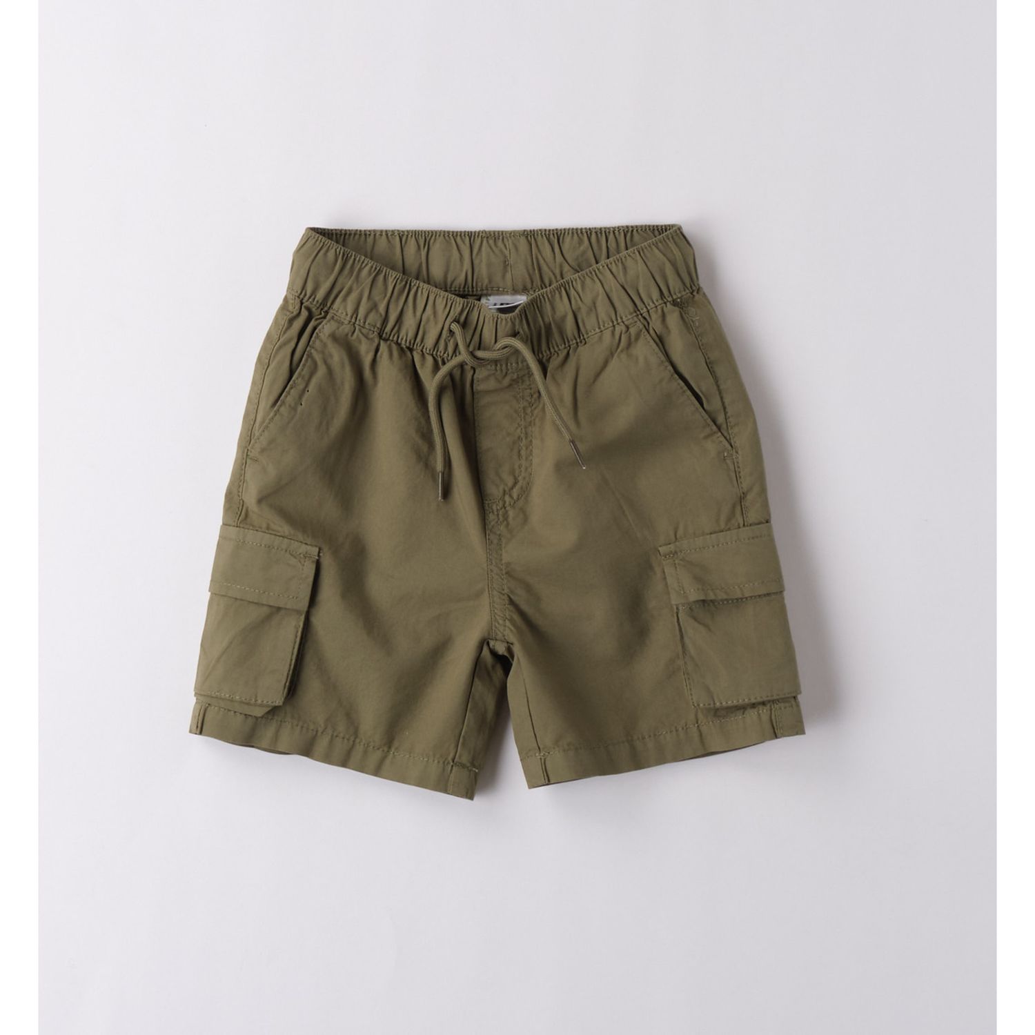 Short popeline verde con tasconi - IDO