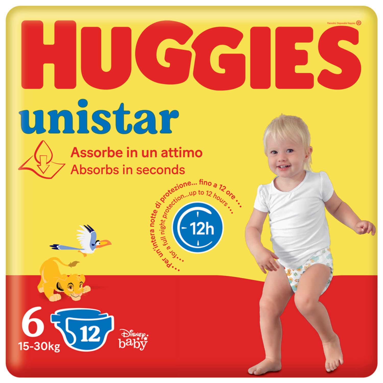 Pannolini bimbo unistar 6 xl 15-30 kg.12 pz. - huggies - Huggies
