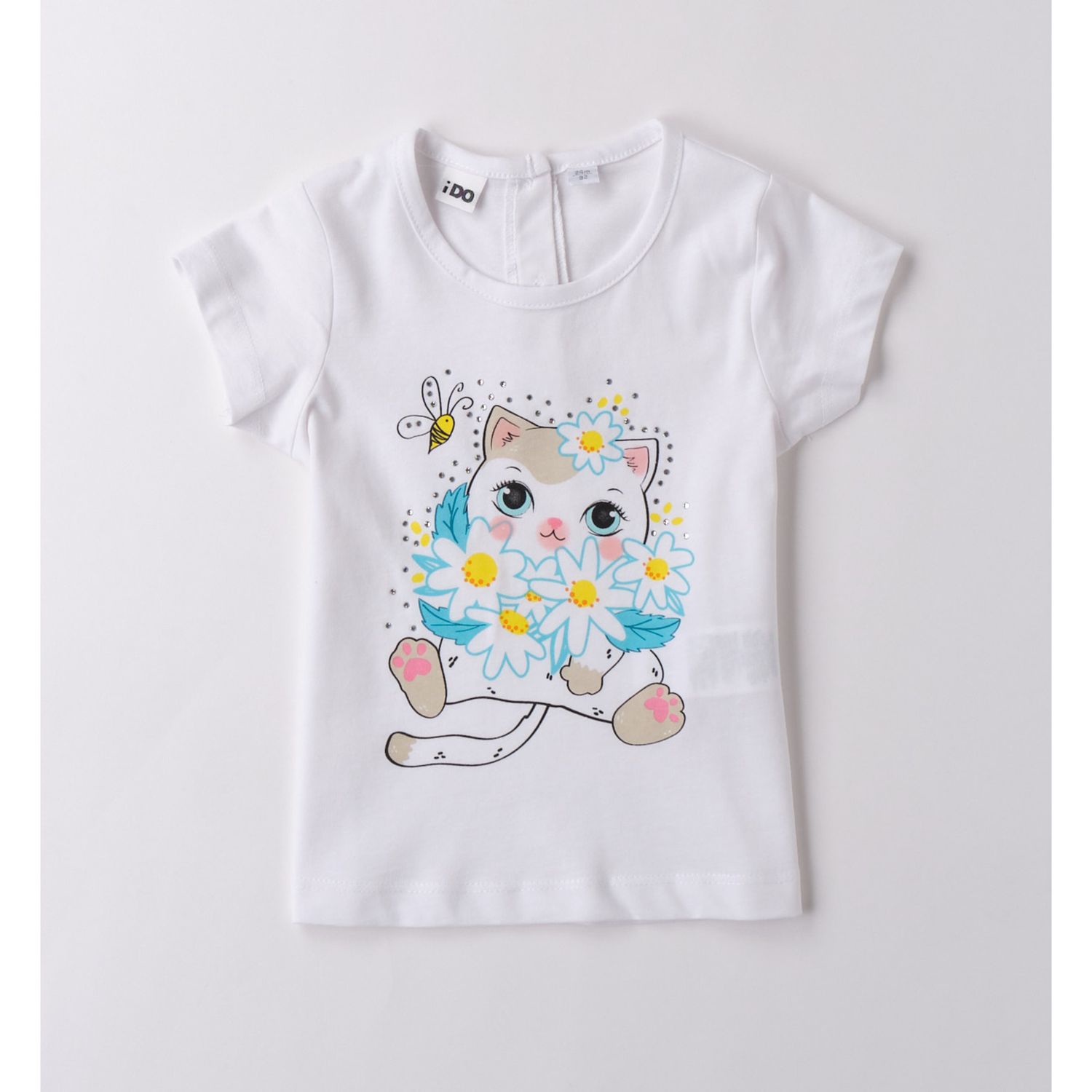 Tee shirt bianca con gatto - IDO