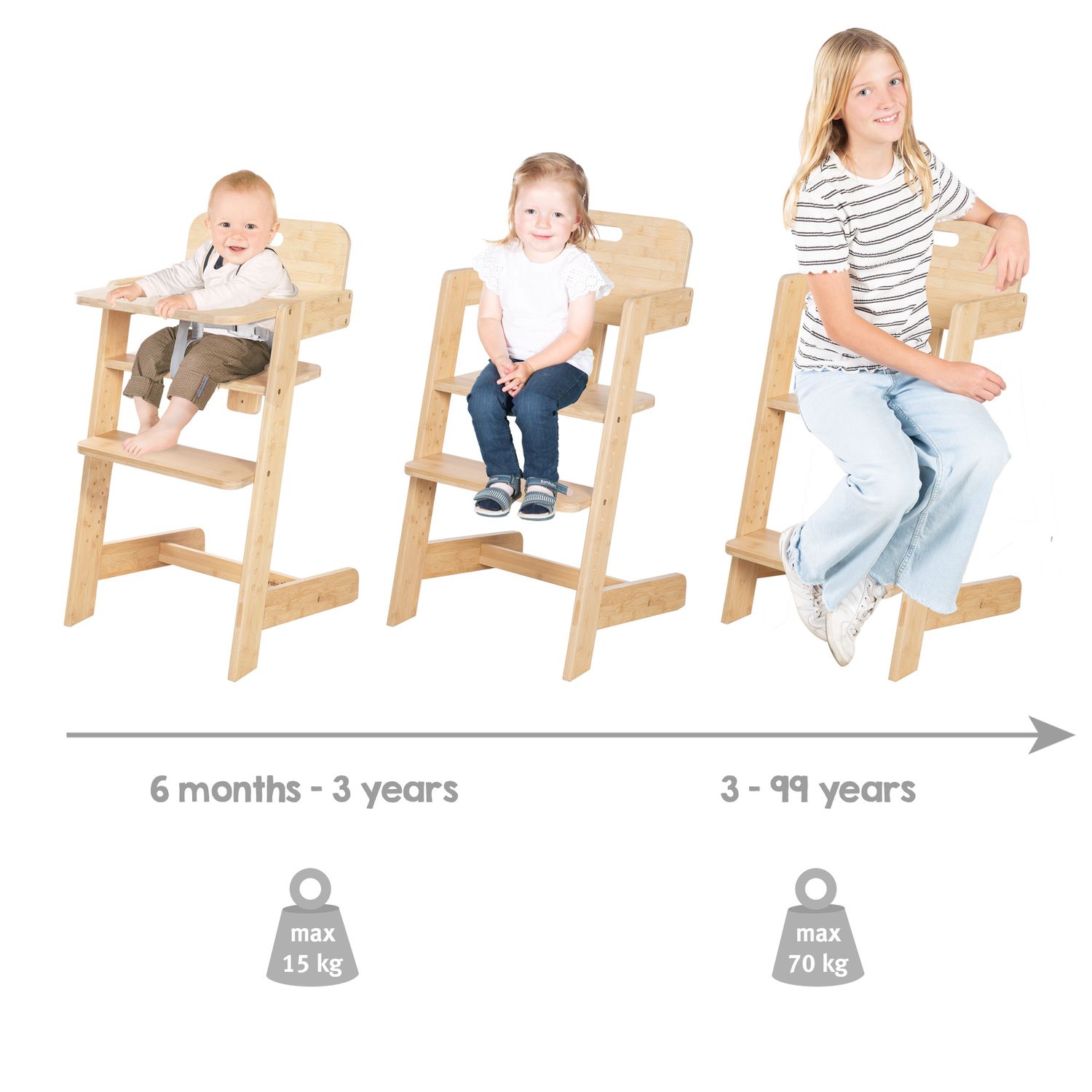 Seggiolone evolutivo nature up in bamboo,  - roba - ROBA GMBH