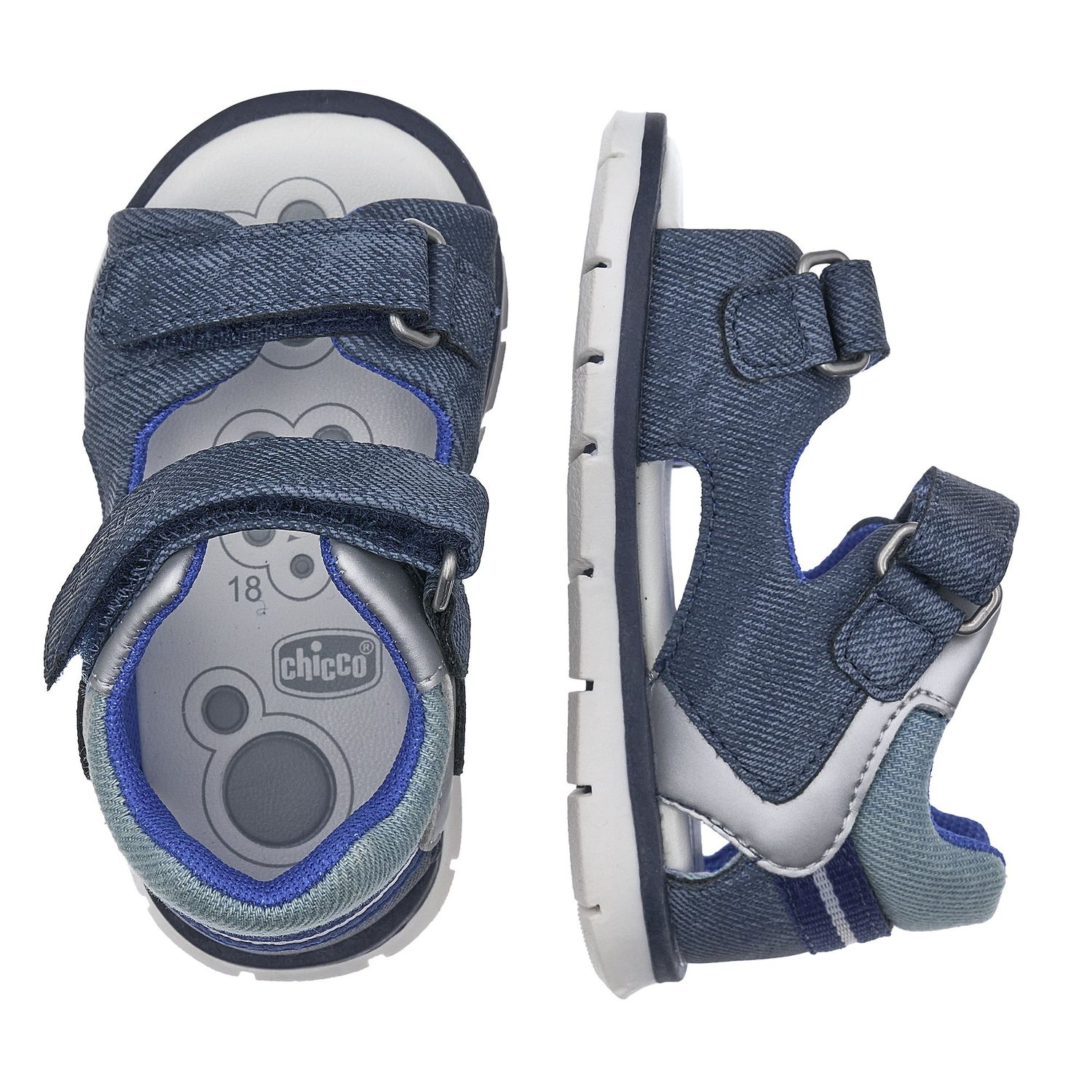 Sandalo bimbo con doppio strappo, chiuso dietro - Chicco