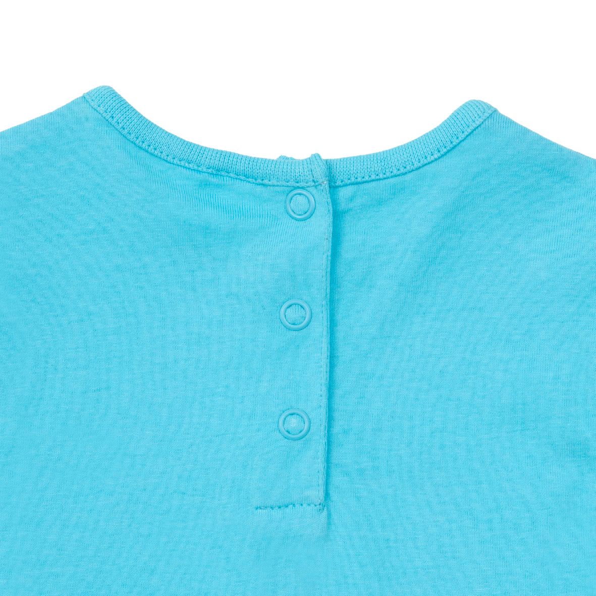 Canotta jersey bimba azzurra con frill stampata - Mawi