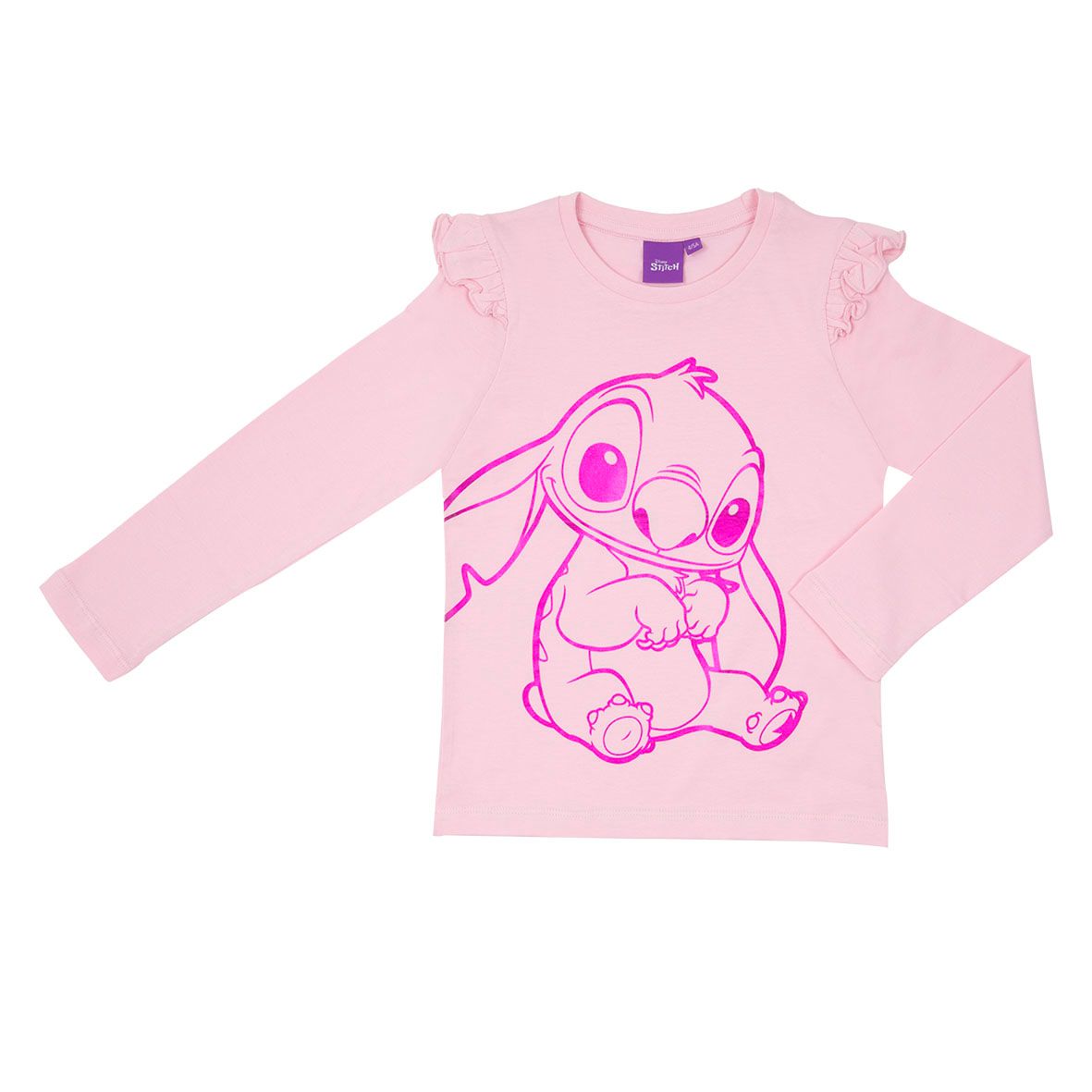T-shirt manica lunga bimba rosa "lilo e stitch" - Disney