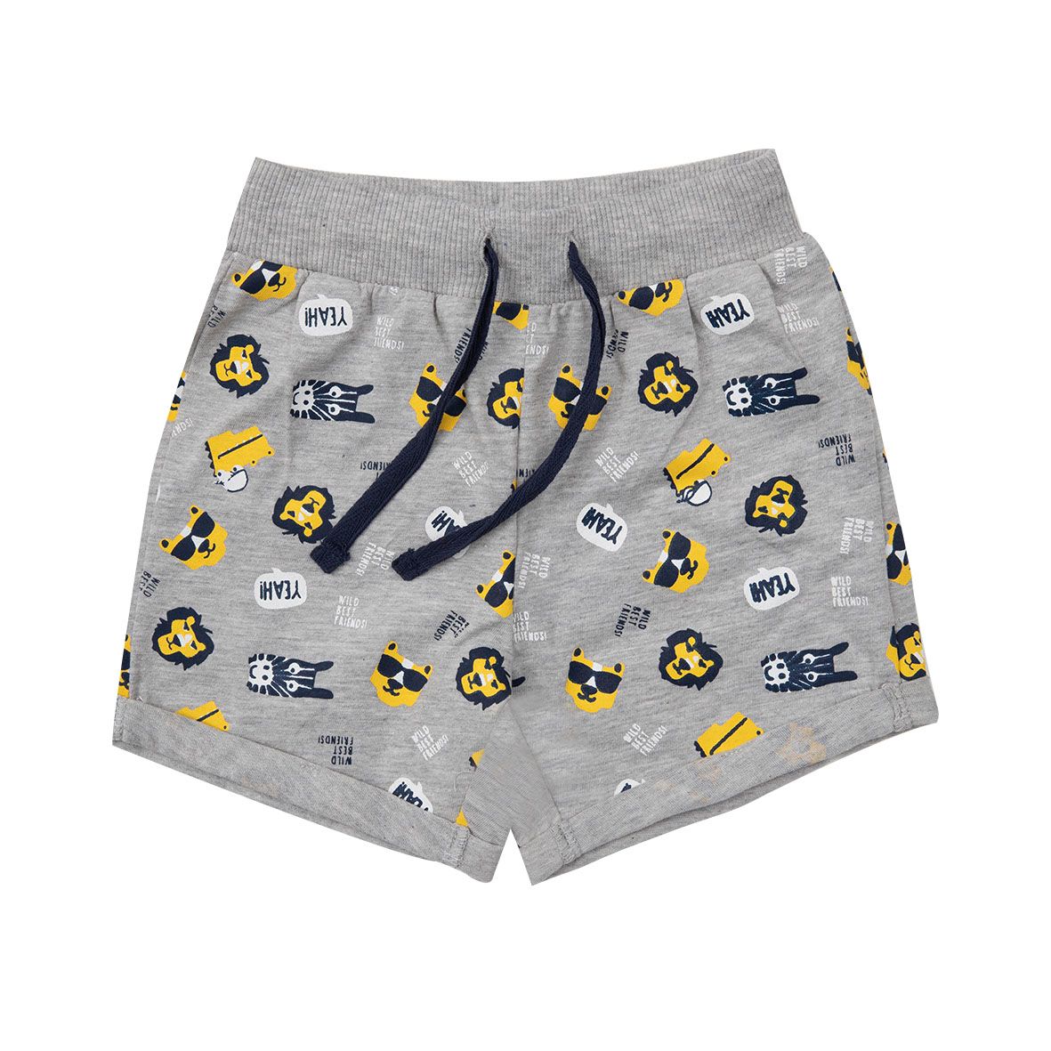 Short jersey bimbo grigio chiaro stampato - Mawi