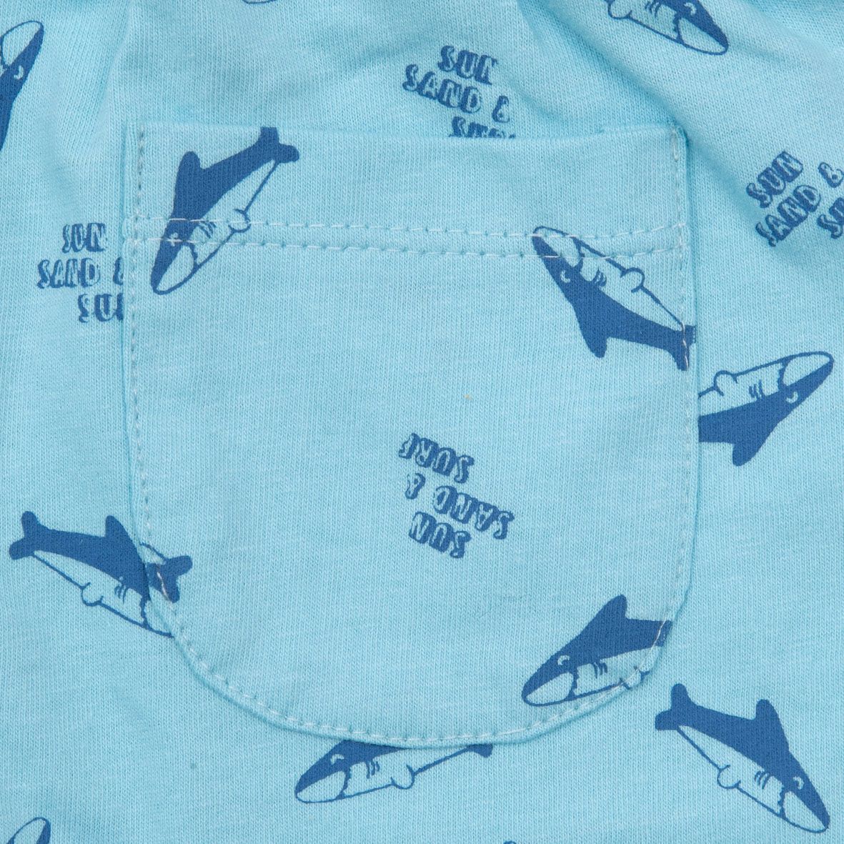 Short jersey bimbo azzurro stampato - Mawi