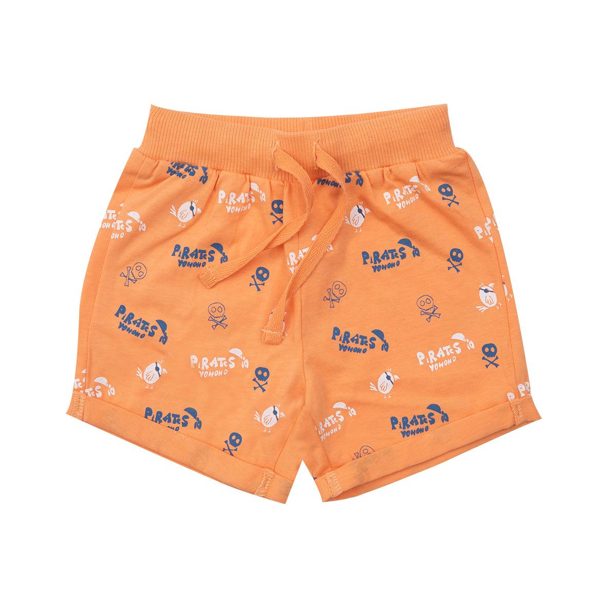 Short jersey bimbo arancio stampa pirati - Mawi