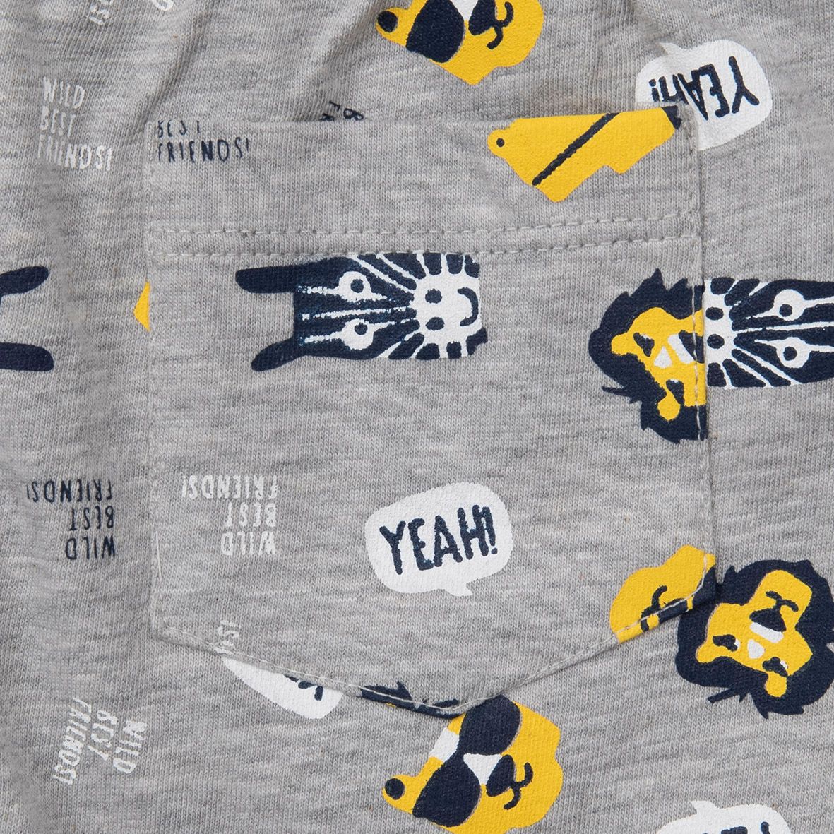 Short jersey bimbo grigio chiaro stampato - Mawi