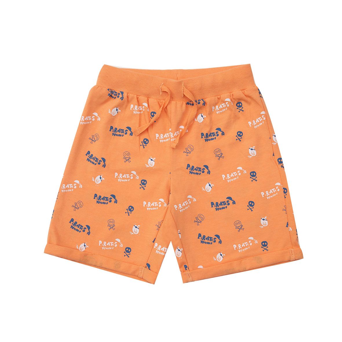 Short jersey bimbo arancio stampa pirati - Mawi